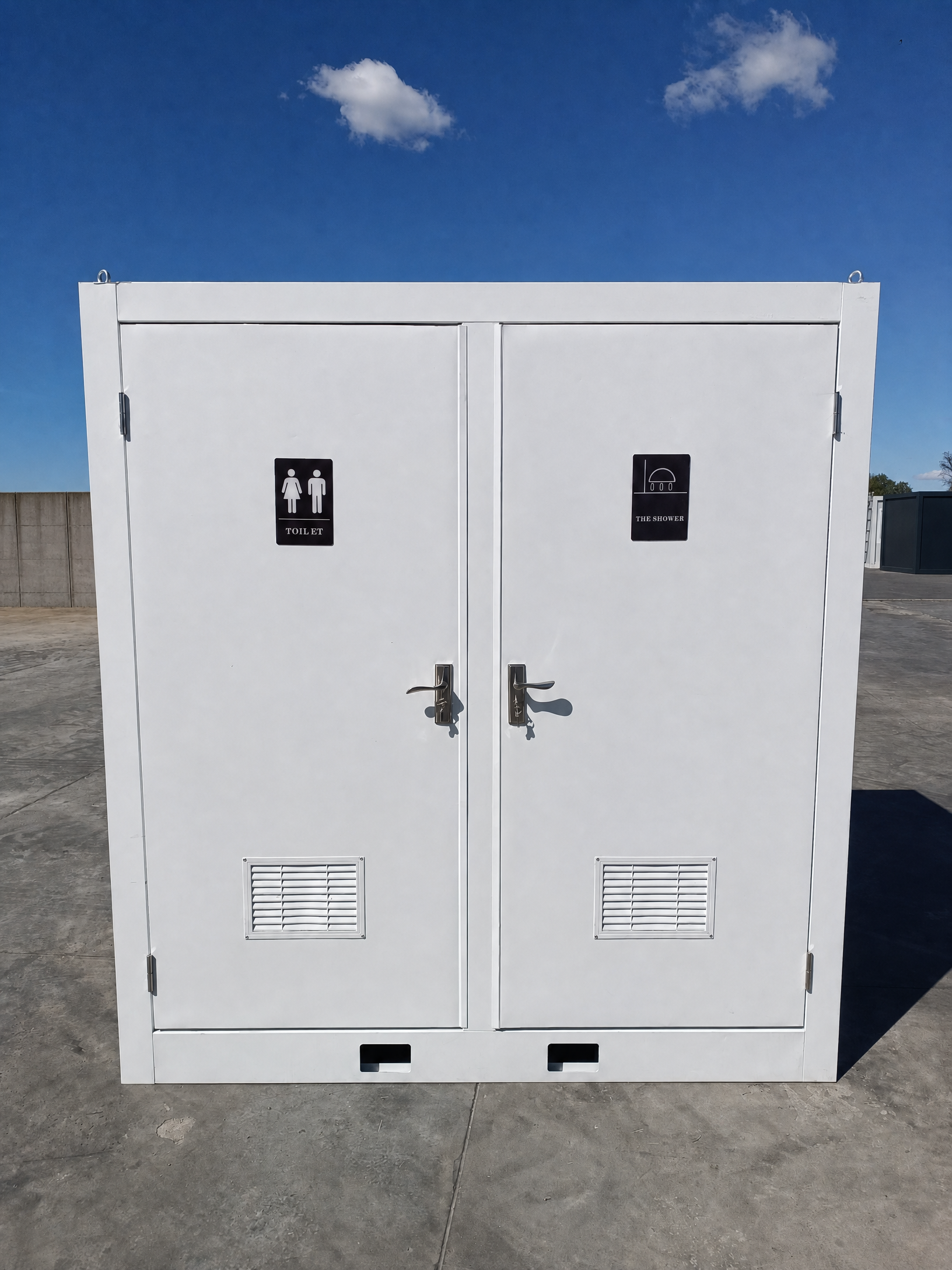 Cabines sanitaires, cabines WC avec douche, 1,3 × 2,1 m