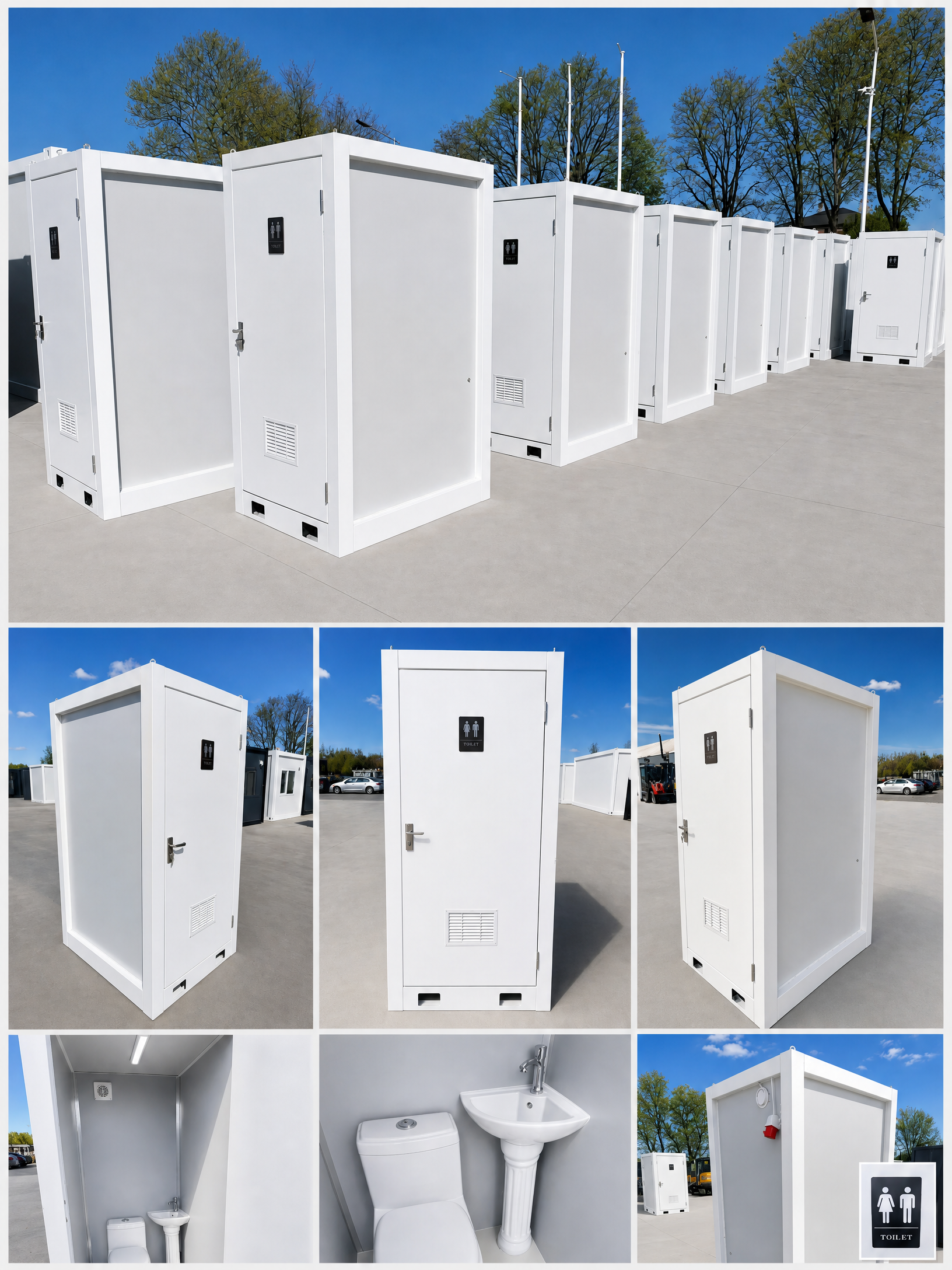 Cabines sanitaires, cabines WC 1,3 × 1,1 m