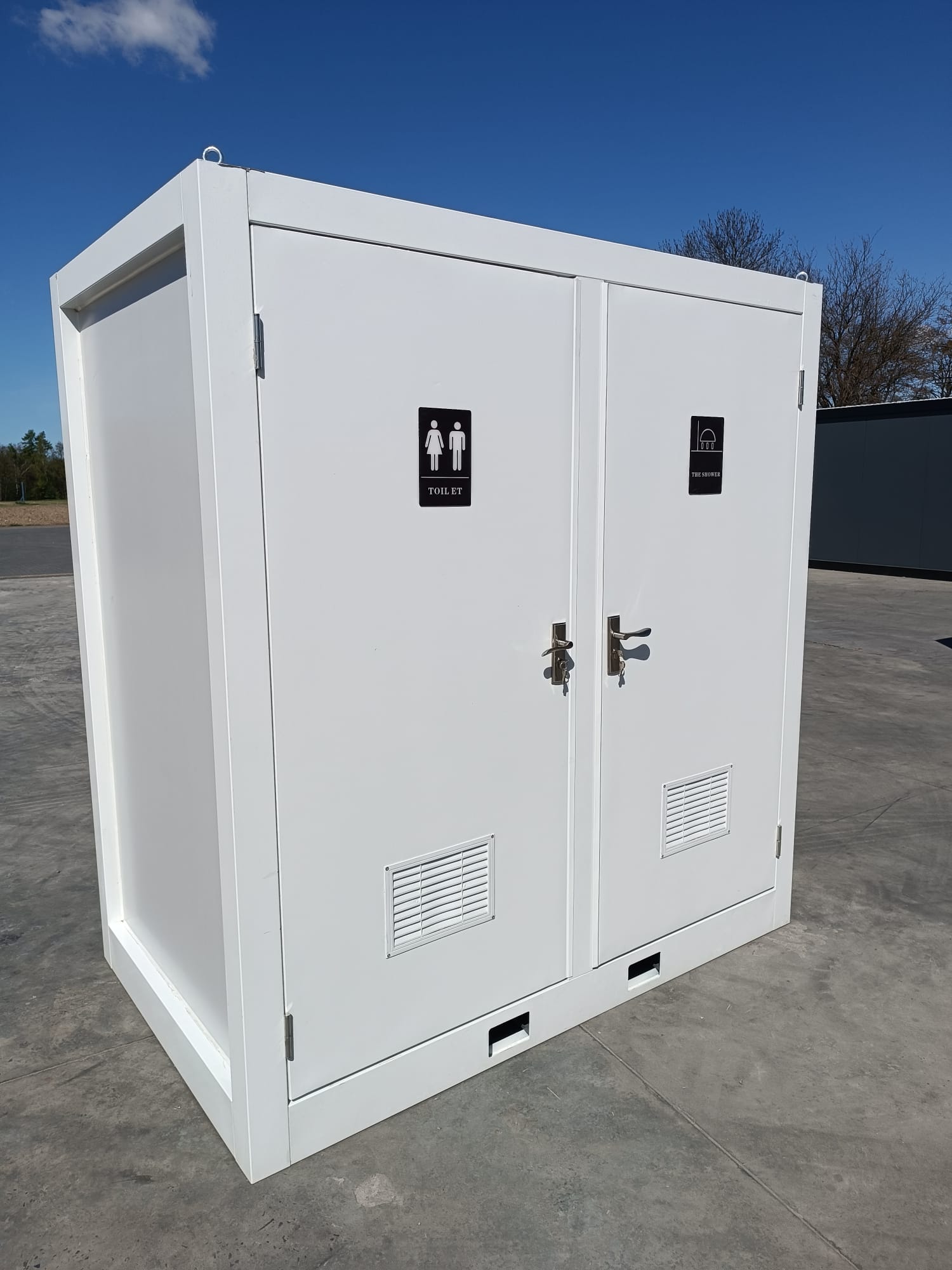 Cabines sanitaires, cabines WC avec douche, 1,3 × 2,1 m