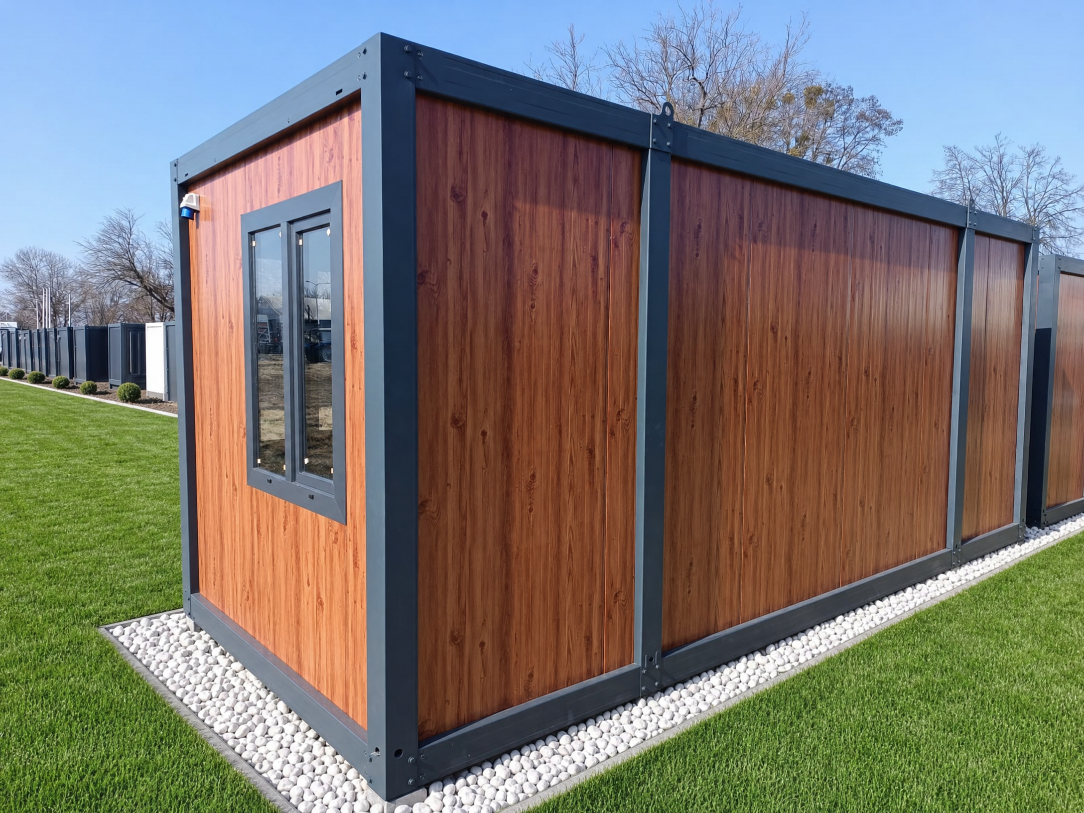 BUNGALOW BUREAU 6 x 2,4 m MOTIF BOIS
