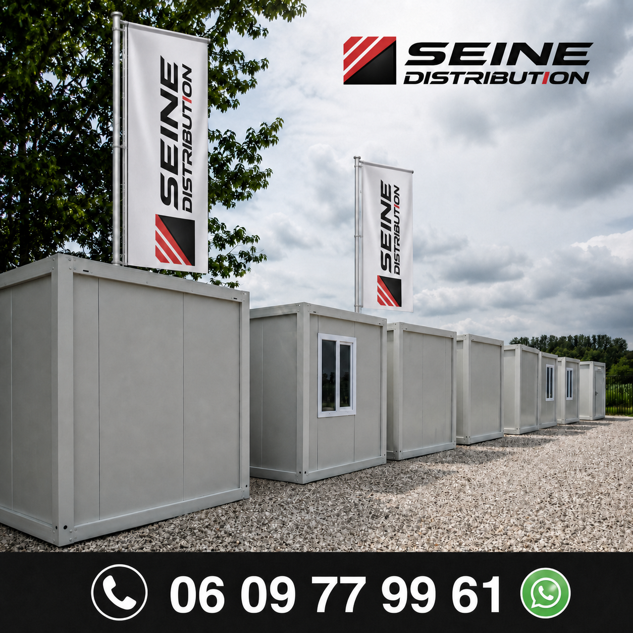 BUNGALOW BUREAU 6 x 2,4 m BLANC