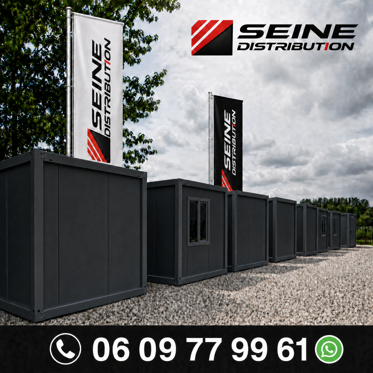 BUNGALOW BUREAU 6 x 2,4 m ANTHRACITE